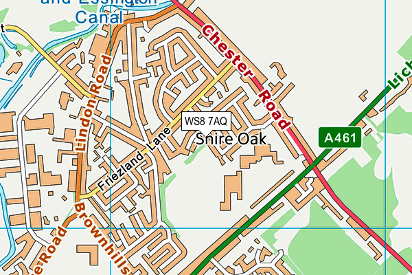 WS8 7AQ map - OS VectorMap District (Ordnance Survey)