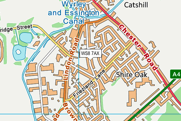 WS8 7AX map - OS VectorMap District (Ordnance Survey)