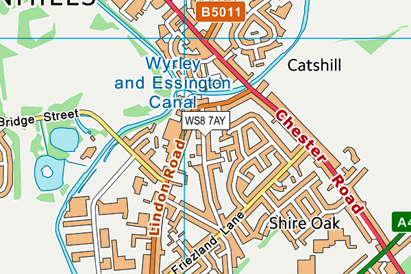 WS8 7AY map - OS VectorMap District (Ordnance Survey)