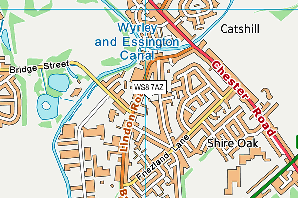 WS8 7AZ map - OS VectorMap District (Ordnance Survey)