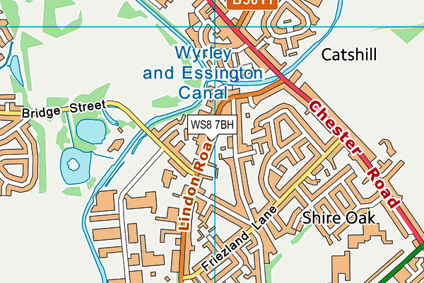 WS8 7BH map - OS VectorMap District (Ordnance Survey)