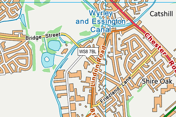 WS8 7BL map - OS VectorMap District (Ordnance Survey)