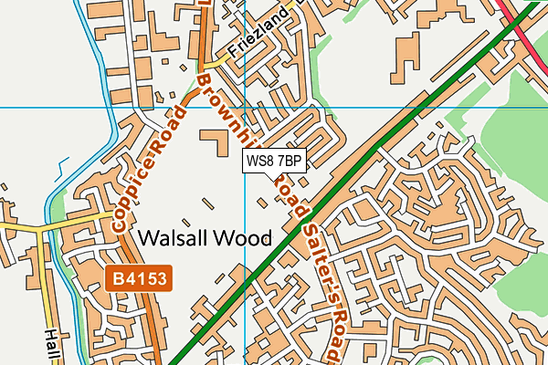 Walsall Wood School map (WS8 7BP) - OS VectorMap District (Ordnance Survey)