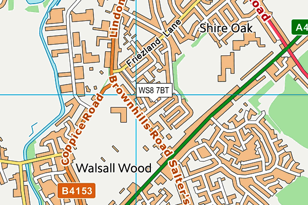 WS8 7BT map - OS VectorMap District (Ordnance Survey)