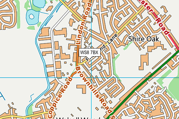 WS8 7BX map - OS VectorMap District (Ordnance Survey)