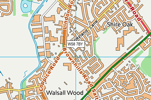 WS8 7BY map - OS VectorMap District (Ordnance Survey)