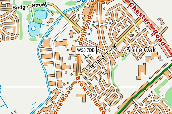 WS8 7DB map - OS VectorMap District (Ordnance Survey)