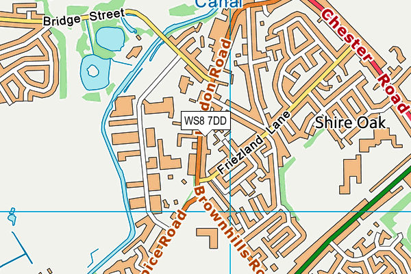 WS8 7DD map - OS VectorMap District (Ordnance Survey)