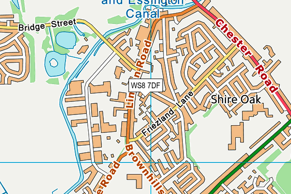 WS8 7DF map - OS VectorMap District (Ordnance Survey)