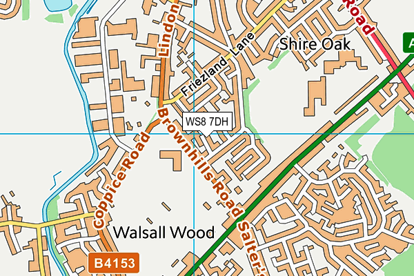 WS8 7DH map - OS VectorMap District (Ordnance Survey)