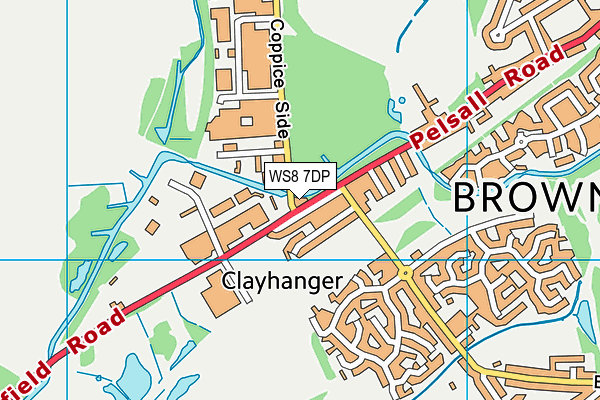 WS8 7DP map - OS VectorMap District (Ordnance Survey)