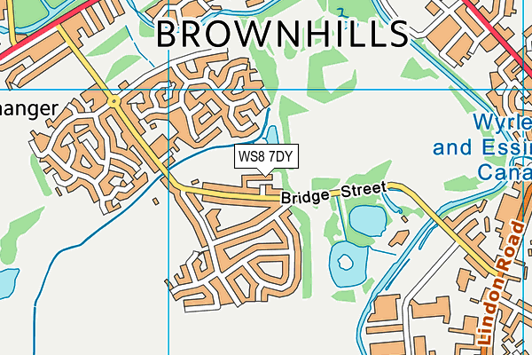 WS8 7DY map - OS VectorMap District (Ordnance Survey)