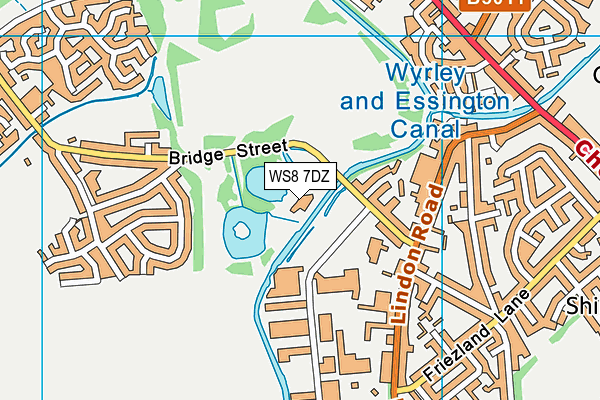 WS8 7DZ map - OS VectorMap District (Ordnance Survey)