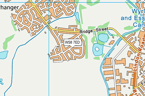 WS8 7ED map - OS VectorMap District (Ordnance Survey)