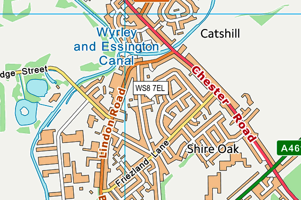 WS8 7EL map - OS VectorMap District (Ordnance Survey)