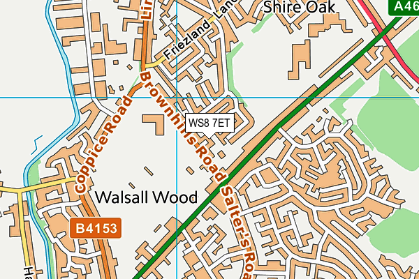 WS8 7ET map - OS VectorMap District (Ordnance Survey)