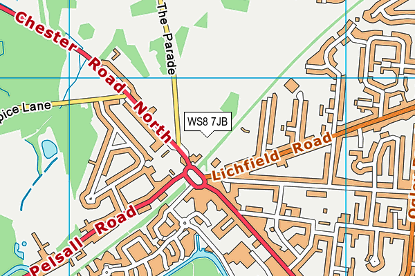 WS8 7JB map - OS VectorMap District (Ordnance Survey)