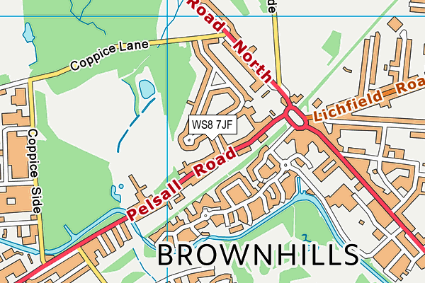 WS8 7JF map - OS VectorMap District (Ordnance Survey)