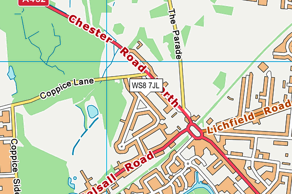 WS8 7JL map - OS VectorMap District (Ordnance Survey)