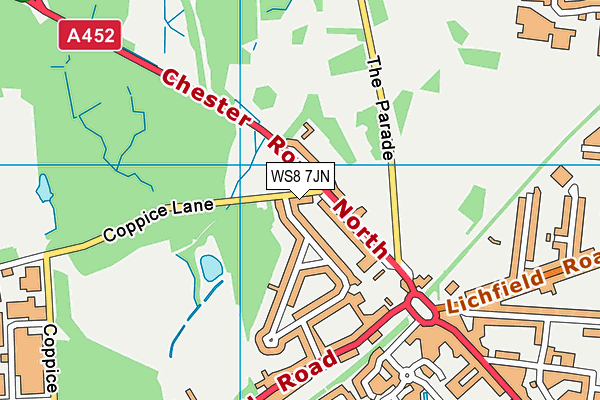 WS8 7JN map - OS VectorMap District (Ordnance Survey)