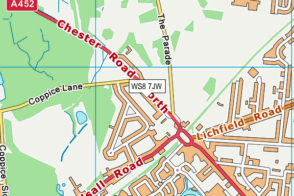 WS8 7JW map - OS VectorMap District (Ordnance Survey)