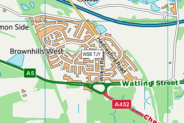 WS8 7JY map - OS VectorMap District (Ordnance Survey)