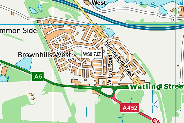 WS8 7JZ map - OS VectorMap District (Ordnance Survey)