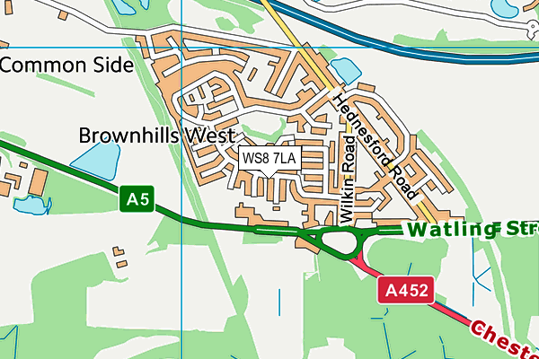 Brownhills West Primary School map (WS8 7LA) - OS VectorMap District (Ordnance Survey)