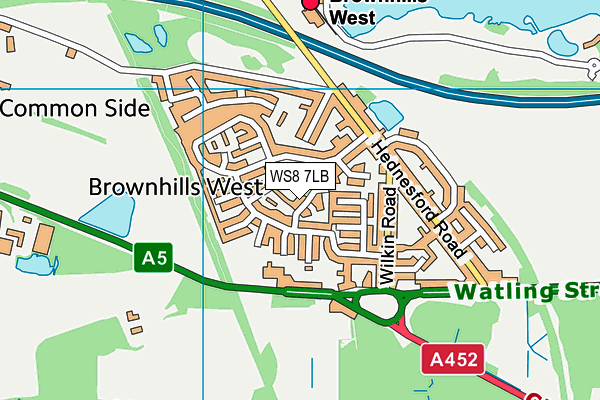 WS8 7LB map - OS VectorMap District (Ordnance Survey)