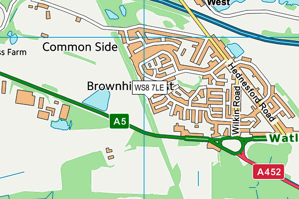 WS8 7LE map - OS VectorMap District (Ordnance Survey)