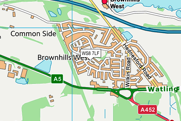 WS8 7LF map - OS VectorMap District (Ordnance Survey)