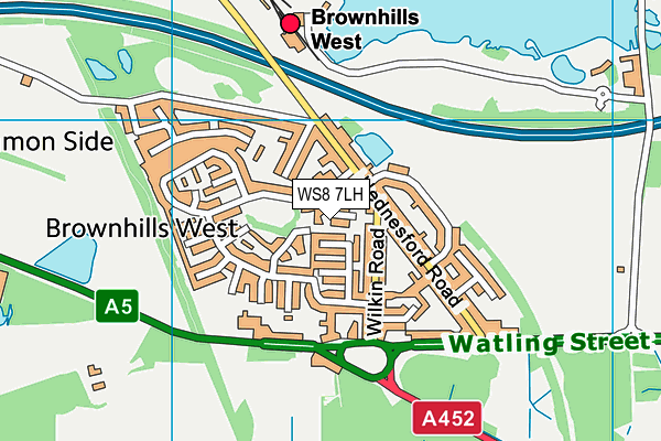 WS8 7LH map - OS VectorMap District (Ordnance Survey)