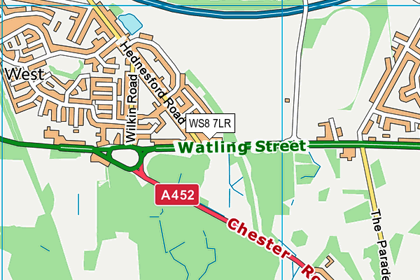 WS8 7LR map - OS VectorMap District (Ordnance Survey)