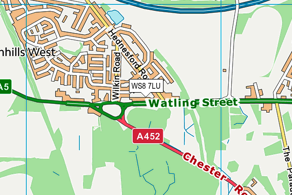 WS8 7LU map - OS VectorMap District (Ordnance Survey)