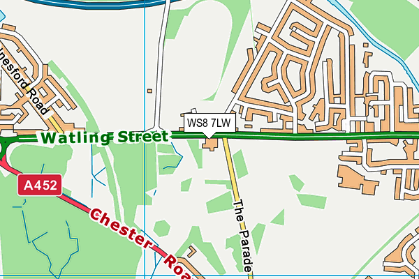 Watling Street Primary School map (WS8 7LW) - OS VectorMap District (Ordnance Survey)