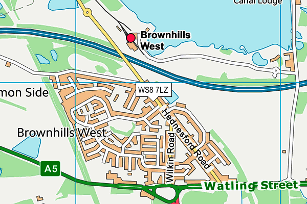 WS8 7LZ map - OS VectorMap District (Ordnance Survey)