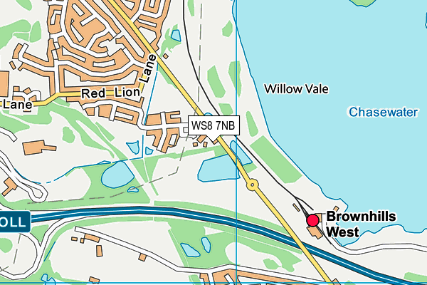 WS8 7NB map - OS VectorMap District (Ordnance Survey)