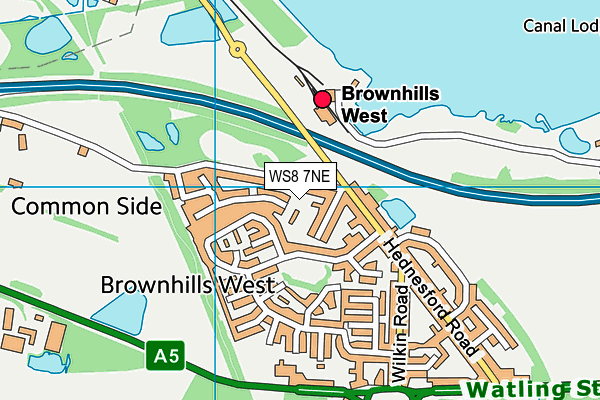 WS8 7NE map - OS VectorMap District (Ordnance Survey)