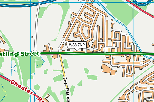 WS8 7NP map - OS VectorMap District (Ordnance Survey)