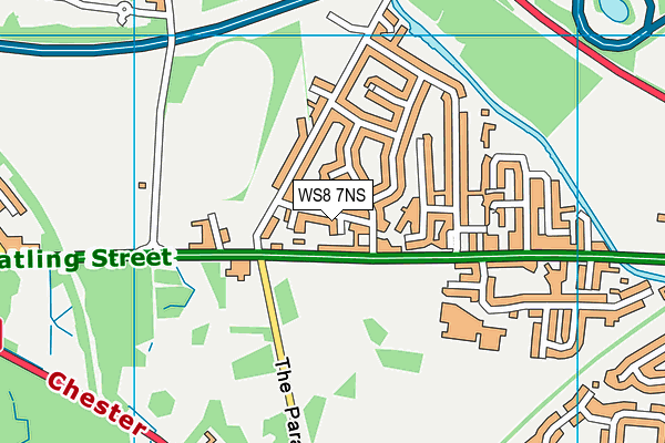 WS8 7NS map - OS VectorMap District (Ordnance Survey)