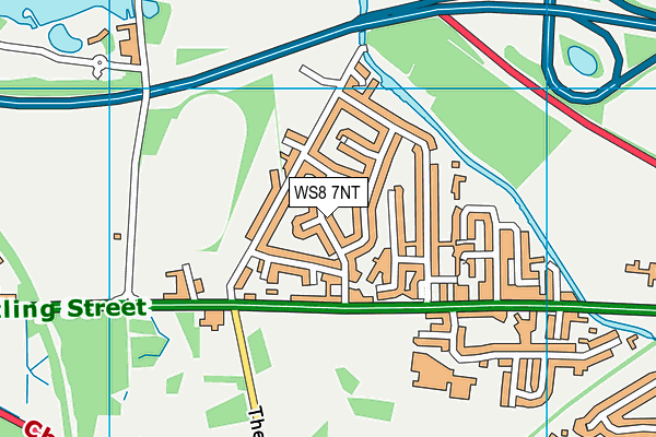 WS8 7NT map - OS VectorMap District (Ordnance Survey)