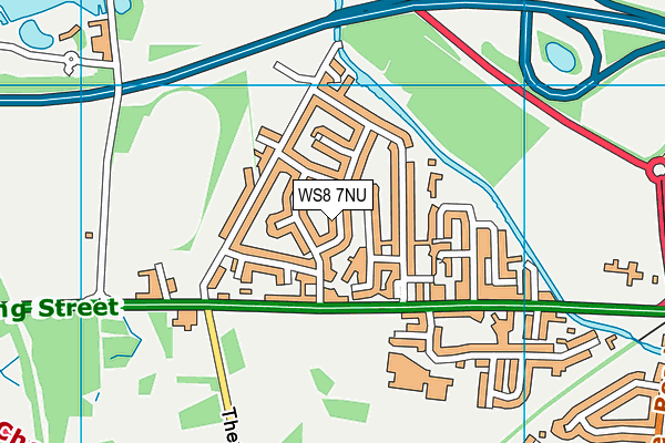 WS8 7NU map - OS VectorMap District (Ordnance Survey)