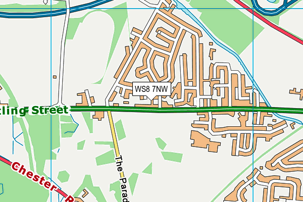 WS8 7NW map - OS VectorMap District (Ordnance Survey)