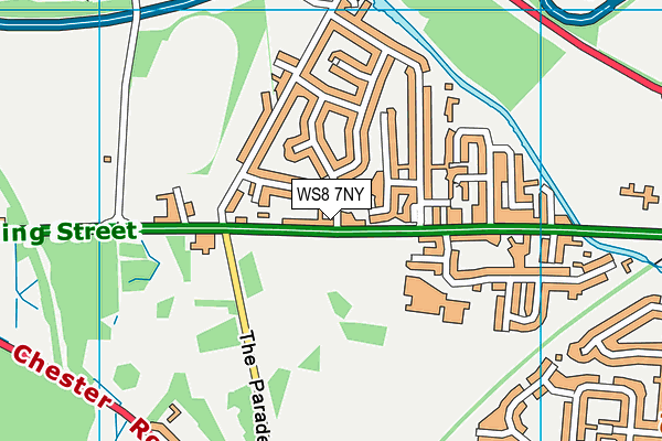 WS8 7NY map - OS VectorMap District (Ordnance Survey)