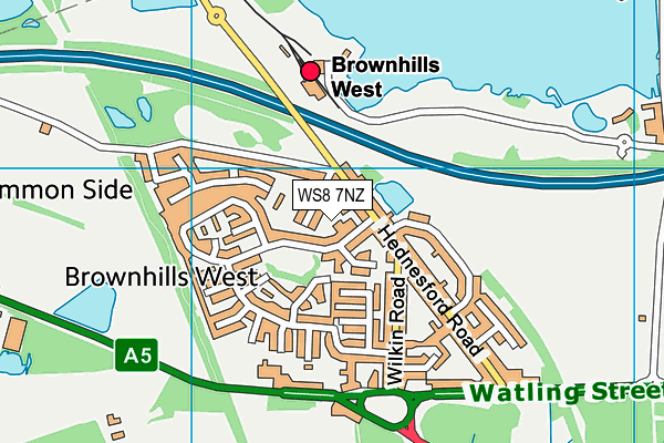 WS8 7NZ map - OS VectorMap District (Ordnance Survey)