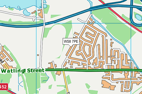 WS8 7PE map - OS VectorMap District (Ordnance Survey)