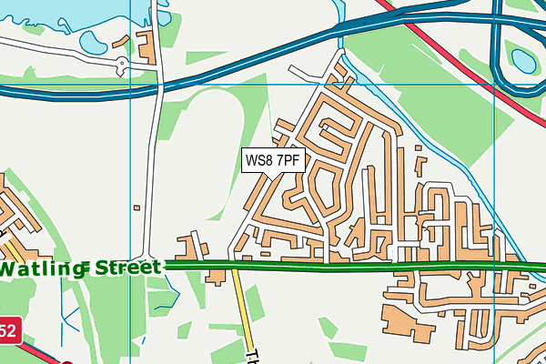 WS8 7PF map - OS VectorMap District (Ordnance Survey)