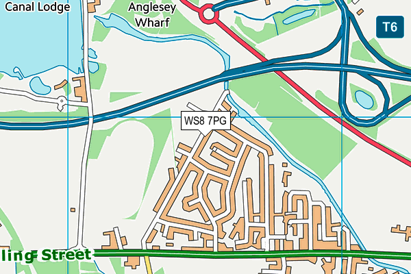 WS8 7PG map - OS VectorMap District (Ordnance Survey)