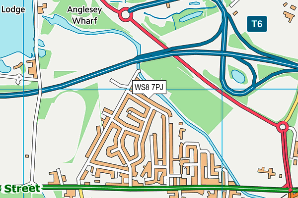 WS8 7PJ map - OS VectorMap District (Ordnance Survey)