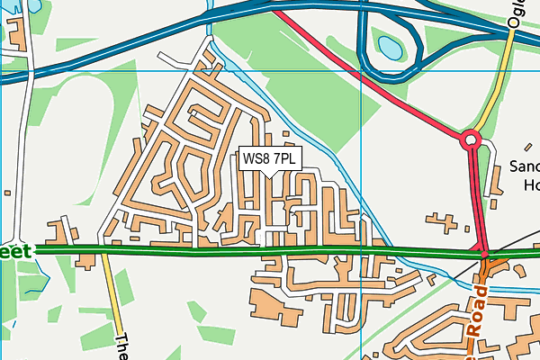 WS8 7PL map - OS VectorMap District (Ordnance Survey)
